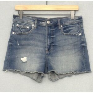 Gap Denim Womens Cutoffs Shorts 28 Blue Distressed Denim Raw Hem Festival Grunge
